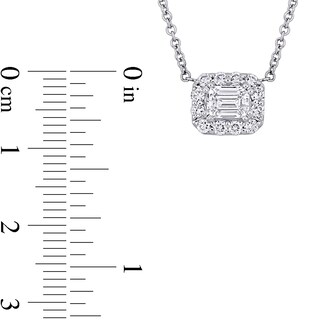 0.70 CT. T.W. Emerald-Cut Diamond Frame Necklace in Platinum|Peoples Jewellers