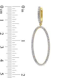 0.10 CT. T.W. Diamond Open Oval Drop Earrings in 14K Gold|Peoples Jewellers