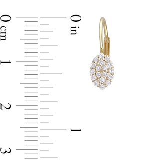 0.32 CT. T.W. Oval Multi-Diamond Frame Drop Earrings in 14K Gold|Peoples Jewellers