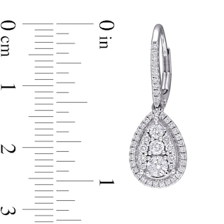 1.01 CT. T.W. Pear-Shaped Multi-Diamond Frame Drop Earrings in 10K White Gold|Peoples Jewellers