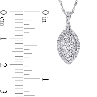 0.50 CT. T.W. Marquise Multi-Diamond Frame Pendant in 10K White Gold - 17"|Peoples Jewellers