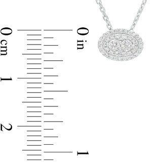 Forever Connected 0.25 CT. T.W. Diamond Oval-Shaped Frame Sideways Pendant in 10K White Gold|Peoples Jewellers
