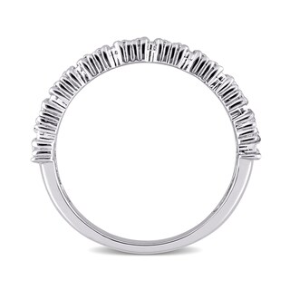 0.16 CT. T.W. Diamond Station Triple Row Ring in Sterling Silver |Peoples Jewellers