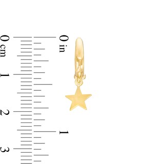 27.0mm Star Dangle Huggie Hoop Earrings in 10K Gold|Peoples Jewellers