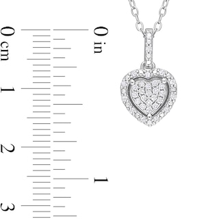 0.15 CT. T.W. Heart-Shaped Multi-Diamond Frame Pendant in Sterling Silver|Peoples Jewellers