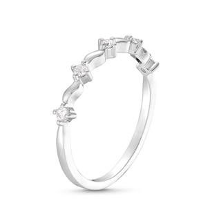 0.085 CT. T.W. Diamond Wave Alternating Anniversary Band in 10K Gold|Peoples Jewellers