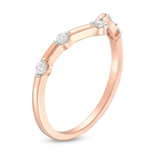 0.085 CT. T.W. Diamond Chevron Five Stone Anniversary Band in 10K Rose Gold|Peoples Jewellers