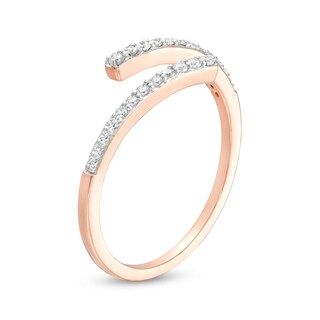 0.145 CT. T.W. Diamond Graduated Slant Bypass Anniversary Band in 10K Rose Gold|Peoples Jewellers