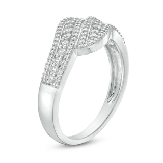 0.29 CT. T.W. Diamond Wave Triple Row Anniversary Band in 10K Gold|Peoples Jewellers