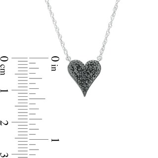 0.07 CT. T.W. Black Multi-Diamond Heart Necklace in Sterling Silver|Peoples Jewellers