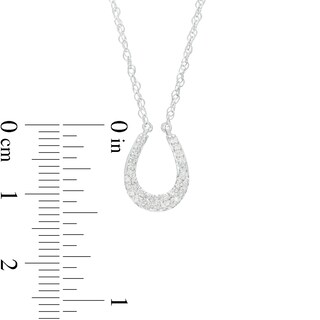 0.16 CT. T.W. Diamond Horseshoe Necklace in Sterling Silver|Peoples Jewellers