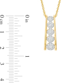 0.25 CT. T.W. Multi-Diamond Graduated Five Stone Pendant in 10K Gold|Peoples Jewellers