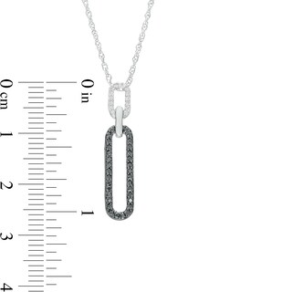 0.20 CT. T.W. Black and White Diamond Paper Clip Link Pendant in Sterling Silver|Peoples Jewellers