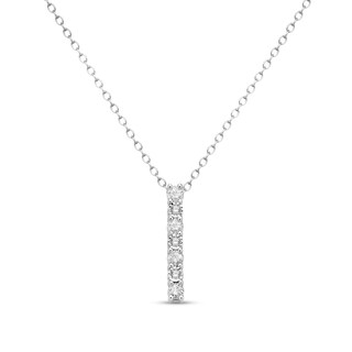 0.31 CT. T.W. Diamond Vertical Bar Pendant in Sterling Silver - 16"|Peoples Jewellers