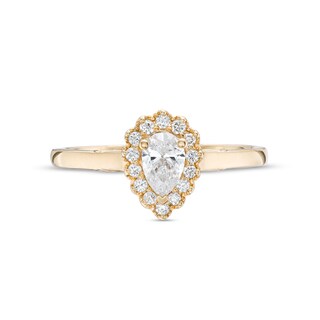 Emmy London 0.60 CT. T.W. Certified Pear-Shaped Diamond Frame Engagement Ring in 18K Gold (F/ VS2)|Peoples Jewellers