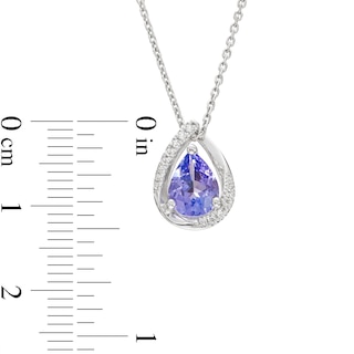 Pear-Shaped Tanzanite and 0.06 CT. T.W. Diamond Pendant in Sterling Silver|Peoples Jewellers