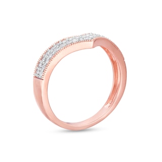 0.29 CT. T.W. Diamond Multi-Row Chevron Band in 10K Rose Gold|Peoples Jewellers