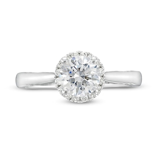 1.38 CT. T.W. Certified Lab-Created Diamond Frame Engagement Ring in 14K White Gold (F/SI2)|Peoples Jewellers