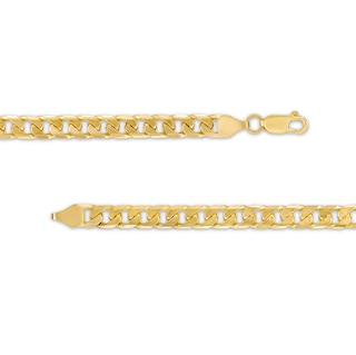 5.5mm Diamond-Cut Reversible Curb Chain Necklace in Hollow 10K Two-Tone Gold - 22"|Peoples Jewellers