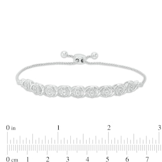 0.45 CT. T.W. Diamond Alternating "XO" Bolo Bracelet in 10K White Gold - 9.5"|Peoples Jewellers
