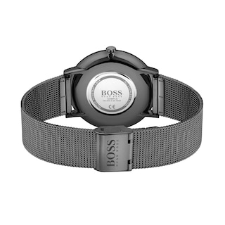 Men's Hugo Boss Skyliner Black IP Mesh Watch with Black Dial (Model: 1513826)|Peoples Jewellers