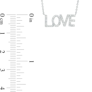 0.085 CT. T.W. Diamond "LOVE" Script Necklace in Sterling Silver – 17.66"|Peoples Jewellers