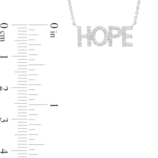 0.085 CT. T.W. Diamond "HOPE" Script Necklace in Sterling Silver – 17.69"|Peoples Jewellers