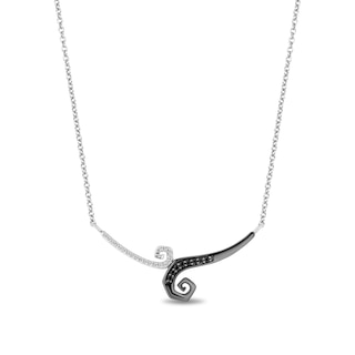 Disney Treasures The Nightmare Before Christmas 0.115 CT. T.W. Black and White Diamond Necklace in Sterling Silver|Peoples Jewellers