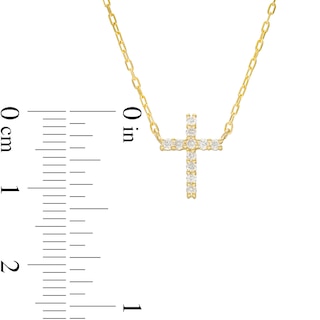 0.10 CT. T.W. Diamond Cross Necklace in 10K Gold|Peoples Jewellers