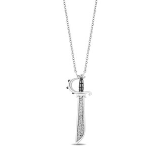 Disney Treasures Pirates of the Caribbean 0.115 CT. T.W. Diamond Sword Necklace in Sterling Silver – 17"|Peoples Jewellers