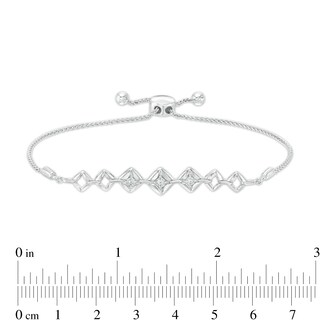 Diamond Accent Journey Square Frame Bracelet in Sterling Silver - 9.5"|Peoples Jewellers