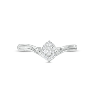 0.065 CT. T.W. Multi-Diamond Chevron Ring in Sterling Silver|Peoples Jewellers