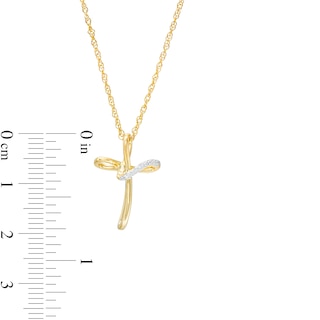 Diamond Accent Loop Cross Pendant in Sterling Silver with 14K Gold Plate|Peoples Jewellers