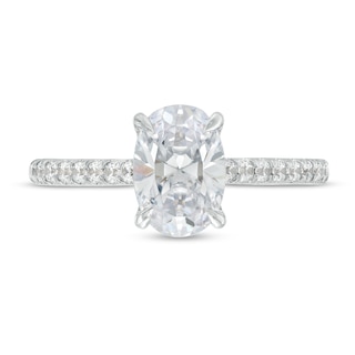 1.75 CT. T.W. Certified Oval Lab-Created Diamond Engagement Ring in 14K White Gold (F/SI2)|Peoples Jewellers