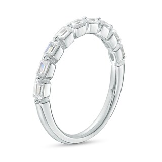 0.50 CT. T.W. Emerald-Cut Diamond Nine Stone Anniversary Band in 14K White Gold|Peoples Jewellers