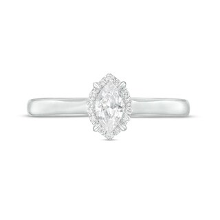0.45 CT. T.W. Marquise Diamond Frame Engagement Ring in 14K White Gold (I/I1)|Peoples Jewellers