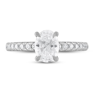 Royal Asscher® CT. T.W. Oval Diamond Engagement Ring in 14K White Gold|Peoples Jewellers