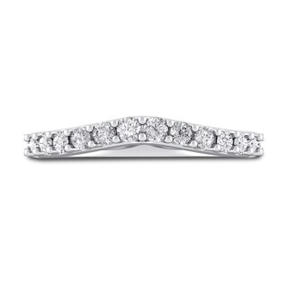 Royal Asscher® 0.50 CT. T.W. Diamond Chevron Anniversary Band in 14K White Gold|Peoples Jewellers