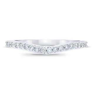 Royal Asscher® 0.25 CT. T.W. Diamond Contour Anniversary Band in 14K White Gold|Peoples Jewellers