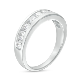 1.00 CT. T.W. Certified Lab-Created Diamond Nine Stone Anniversary Band in 14K White Gold (F/SI2)|Peoples Jewellers