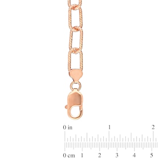 9.0mm Diamond-Cut Paper Clip Chain Necklace in Sterling Silver with Rose Rhodium - 24"|Peoples Jewellers