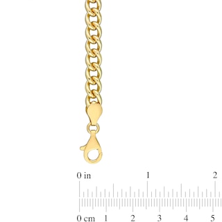 6.5mm Curb Chain Necklace in Sterling Silver with Yellow Rhodium|Peoples Jewellers