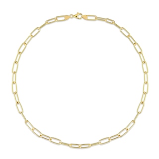 6.0mm Paper Clip Chain Necklace in Sterling Silver with Yellow Rhodium|Peoples Jewellers
