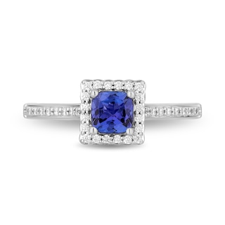 Enchanted Disney Ariel Cushion-Cut Tanzanite and 0.23 CT. T.W. Diamond Engagement Ring in 14K Two-Tone Gold|Peoples Jewellers