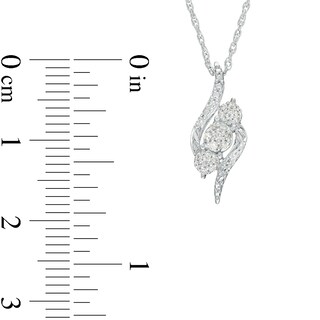 0.10 CT. T.W. Multi-Diamond Trio Bypass Flame Pendant in 10K White Gold|Peoples Jewellers