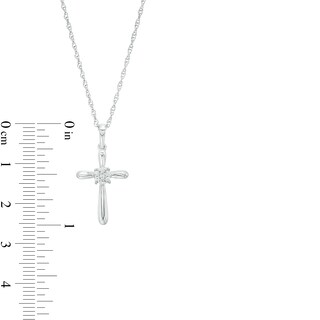 0.04 CT. T.W. Multi-Diamond Cross Pendant in Sterling Silver|Peoples Jewellers