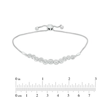 0.20 CT. T.W. Multi-Diamond Graduated Curve Bolo Bracelet in Sterling Silver – 9.5"|Peoples Jewellers