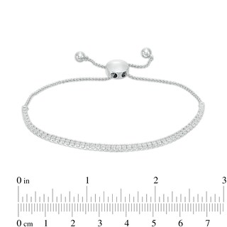1.00 CT. T.W. Diamond Line Bolo Bracelet in 10K White Gold – 9.5"|Peoples Jewellers