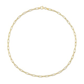 3.5mm Paper Clip Chain Necklace in Sterling Silver with Yellow Rhodium|Peoples Jewellers