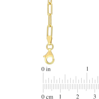 3.5mm Paper Clip Chain Necklace in Sterling Silver with Yellow Rhodium